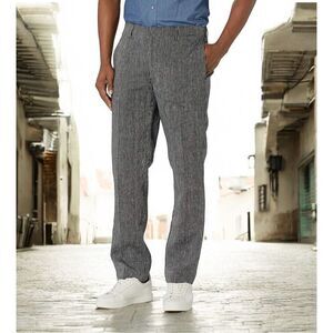 Cubavera Men's 40 x 32 Mini Stripe‎ Linen Pant Summer Vacation Trousers